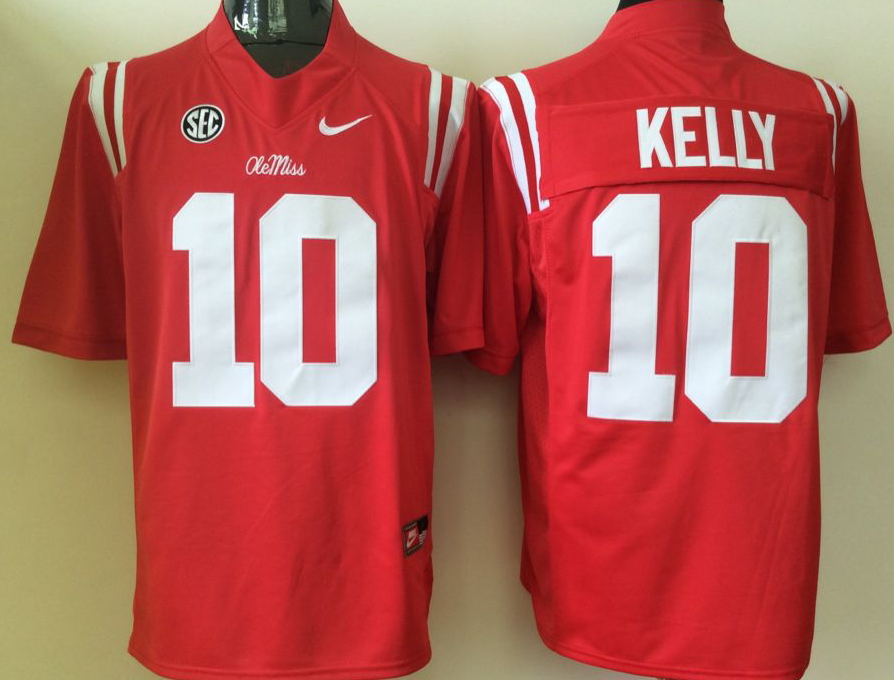 NCAA Men Ole Miss Rebels Red #10 kelly